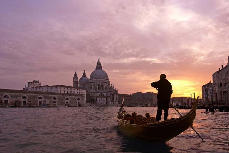 Sunset Gondola on the Grand Canal