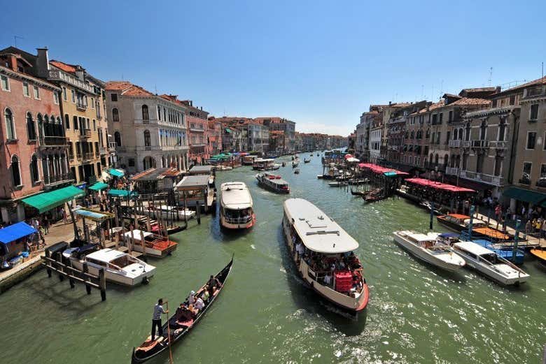 Vaporetti from the Rialto Bridge